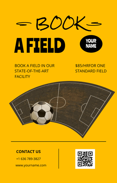 Offer Book Football Field Invitation 4.6x7.2in Design Template