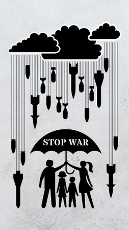 Designvorlage Awareness about War in Ukraine für Instagram Story