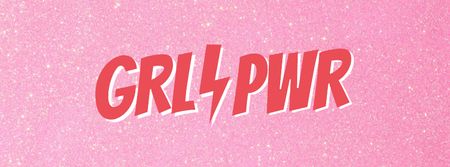 Girl Power Inspiration on pink Facebook cover Modelo de Design