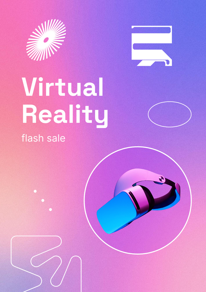 VR Equipment Flash Sale Ad Poster Tasarım Şablonu