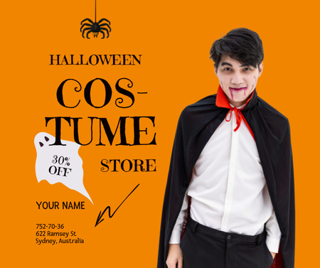 Designvorlage Halloween's Costume Store Ad für Facebook