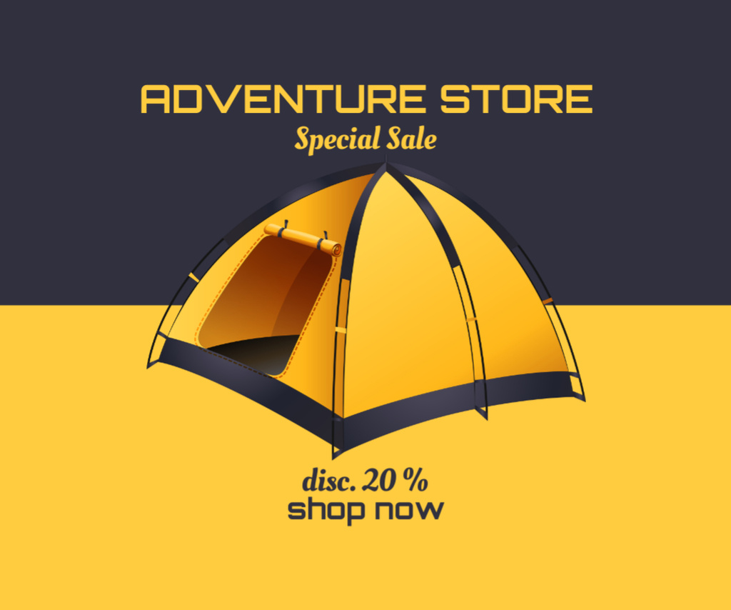 Equipment Store of Camping Medium Rectangleデザインテンプレート