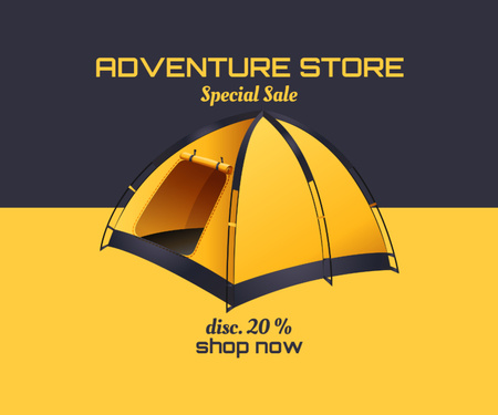 Designvorlage Equipment Store of Camping für Medium Rectangle