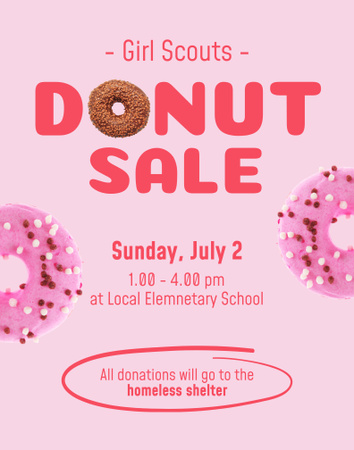 Donut Sale Ad from Scout Organization Poster 22x28in Πρότυπο σχεδίασης