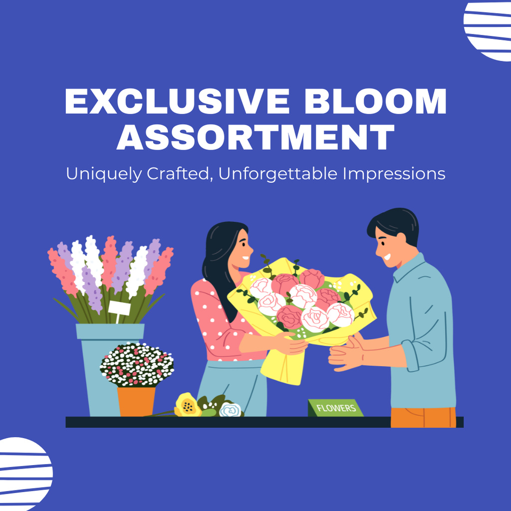 Designvorlage Offer of Blooming Assortment for Creating Flower Arrangements für Instagram AD