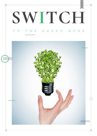 Eco Light Bulb with Leaves Flayer – шаблон для дизайну