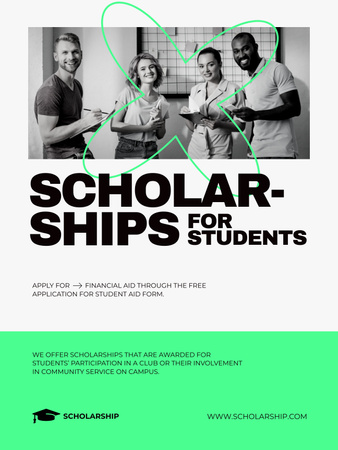 Scholarships for Students Offer Poster US Tasarım Şablonu