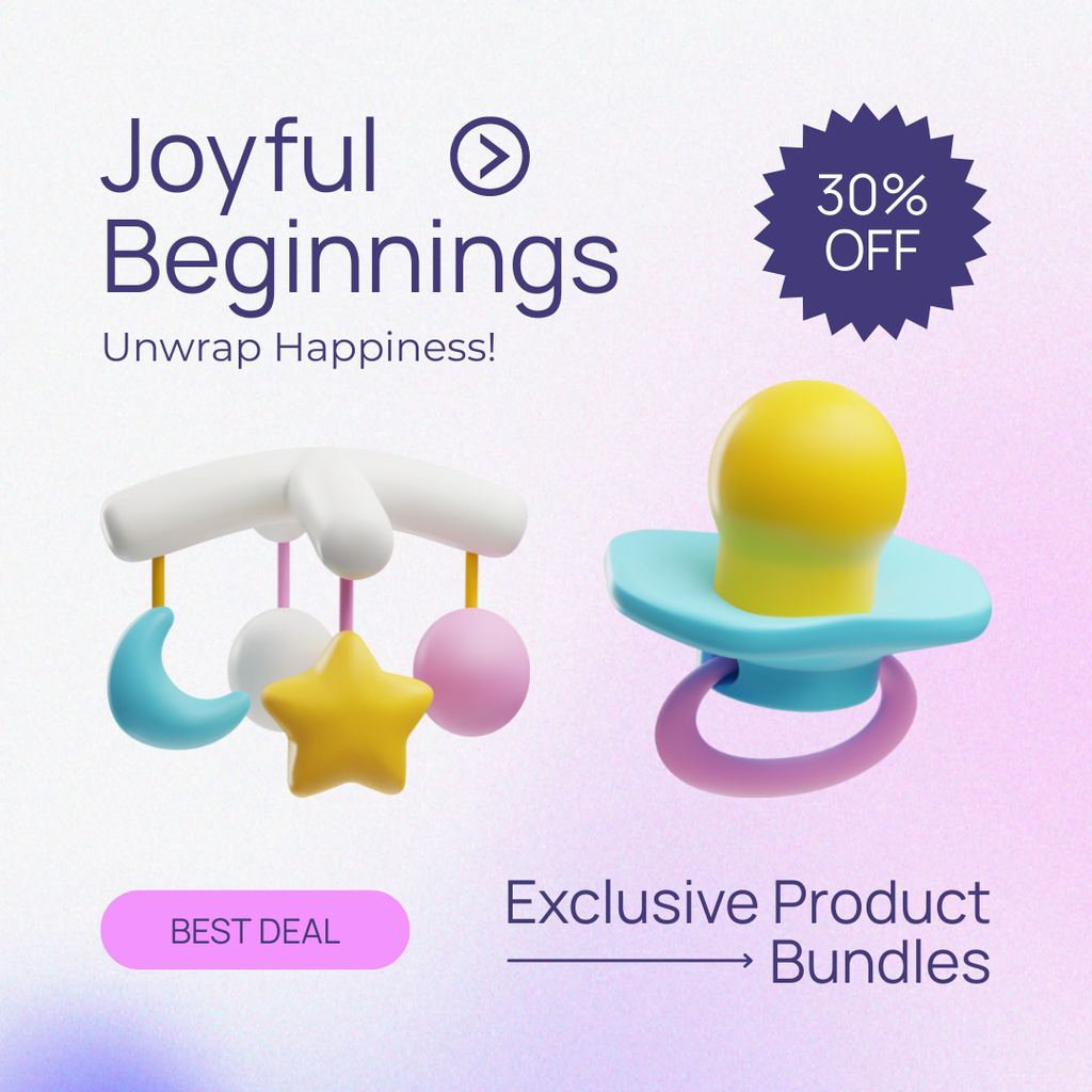 Designvorlage Discount on Exclusive Baby Products für Instagram AD