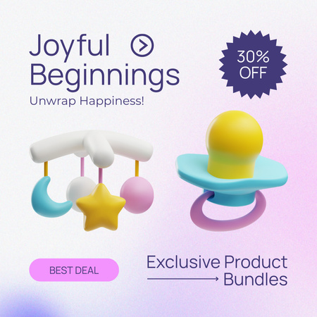 Discount on Exclusive Baby Products Instagram AD Design Template