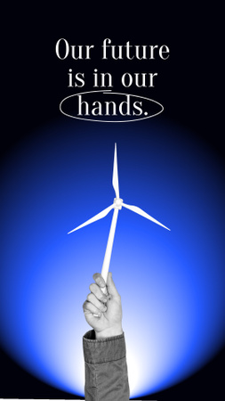 Eco Care Awareness with Wind Turbine Instagram Story Design Template