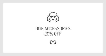 Platilla de diseño Dog Accessories Discount Offer with Puppy icon Facebook AD