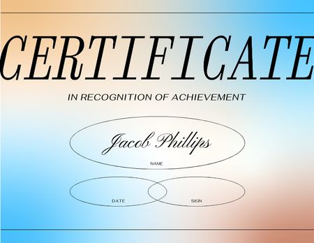 Ontwerpsjabloon van Certificate van Achievement Award on colorful gradient