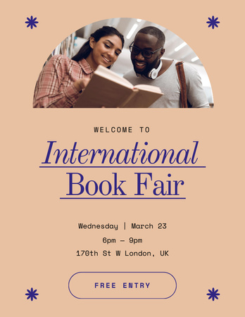 Book Fair Announcement Poster 8.5x11in Design Template