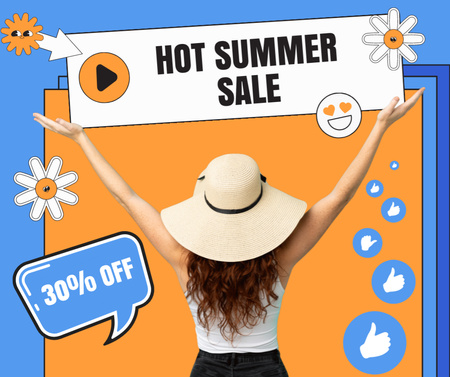 Ontwerpsjabloon van Facebook van super zomer verkoop