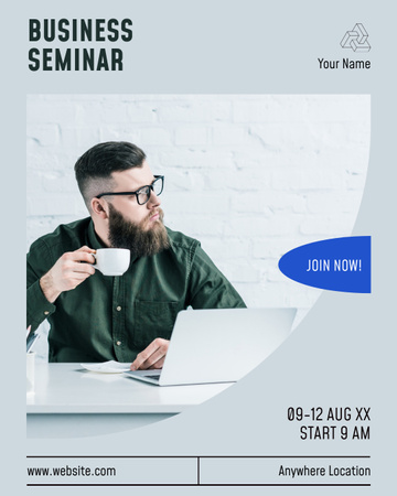 Business Seminar Proposal with Young Businessman Instagram Post Vertical Design Template