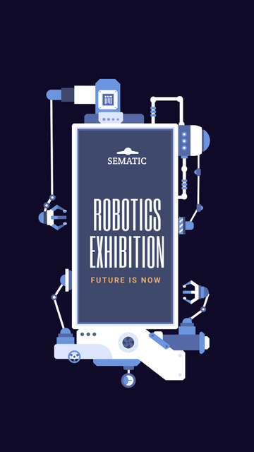 Robotics Production Line Frame Instagram Video Story Design Template