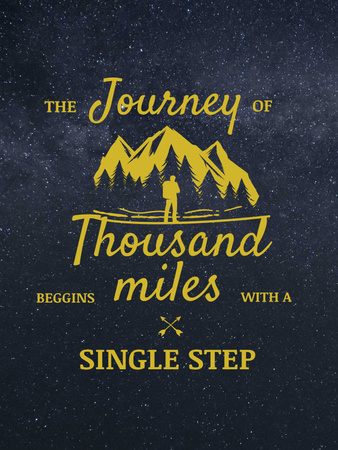 Szablon projektu Journey Inspiration Traveler in Mountains Icon Poster US