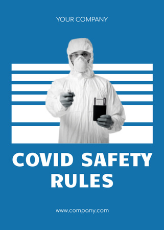 Ontwerpsjabloon van Flayer van List of Safety Rules During  Covid Pandemic
