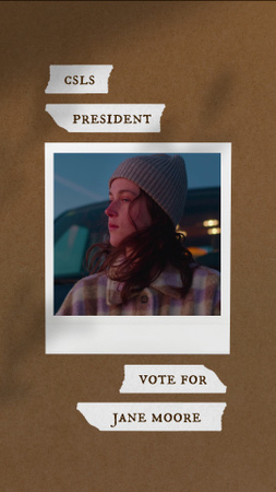 Girls President Election Announcement Instagram Video Story Modelo de Design