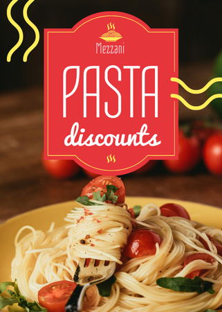 Pasta Menu Promotion with Tasty Italian Dish Flayer Design Template