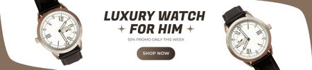 Plantilla de diseño de Oferta de Reloj de Lujo para Él Ebay Store Billboard 
