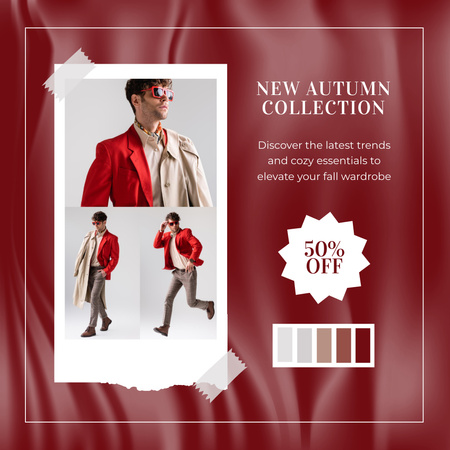 Trendy Male Fall Collection of Clothing Instagram Design Template