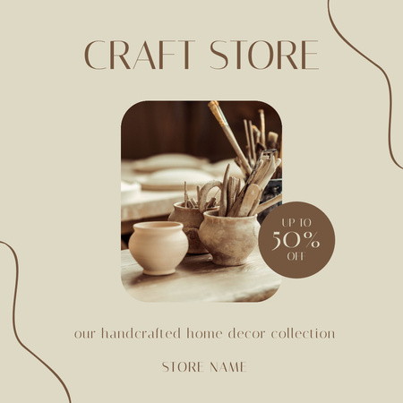 Offer Discounts on Craft Items Instagram Design Template