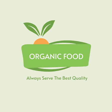 Organic Food in Grocery Store Green Animated Logo Design Template