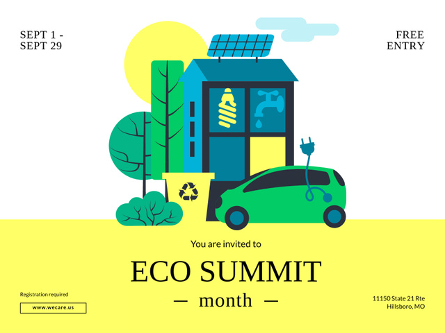 Eco Summit with Free Entry Poster 18x24in Horizontal Πρότυπο σχεδίασης