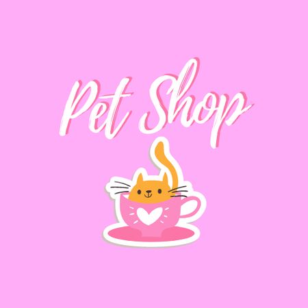 Designvorlage Pet Shop Ad with Cute Cat für Logo