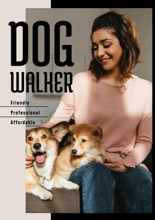 Best Dog Walking Services Flyer A5 tervezősablon