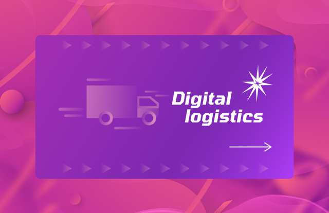 Modèle de visuel Digital Logistics Service - Business Card 85x55mm