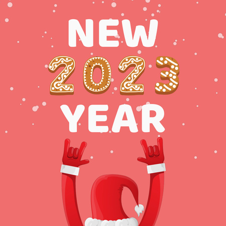 Modèle de visuel Cute New Year Holiday Greeting - Animated Post