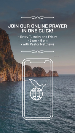 Evento Religioso Online Com Anúncio do Pastor TikTok Video Modelo de Design