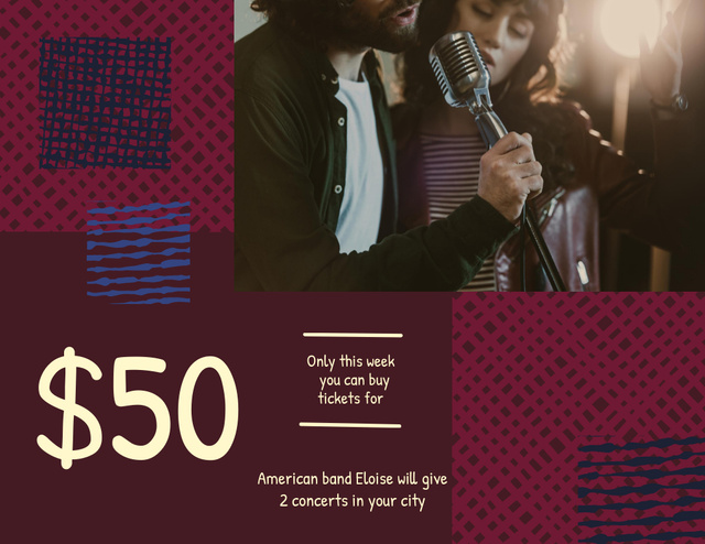 Singing Show Ad with Pop Group Flyer 8.5x11in Horizontal – шаблон для дизайну