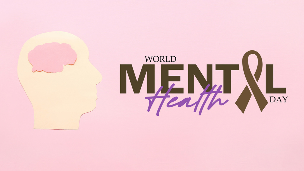Announcement of World Mental Health Day Celebration Zoom Background Design Template