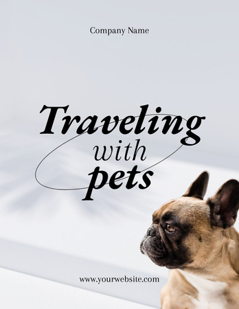 Pet Travel Guide with Cute Bulldog Flyer 8.5x11in Design Template