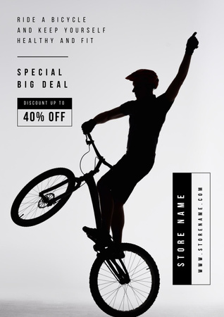Man Jumping on Bike Poster Design Template