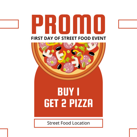 Special Offer of Pizza on Street Food Event Instagram Design Template