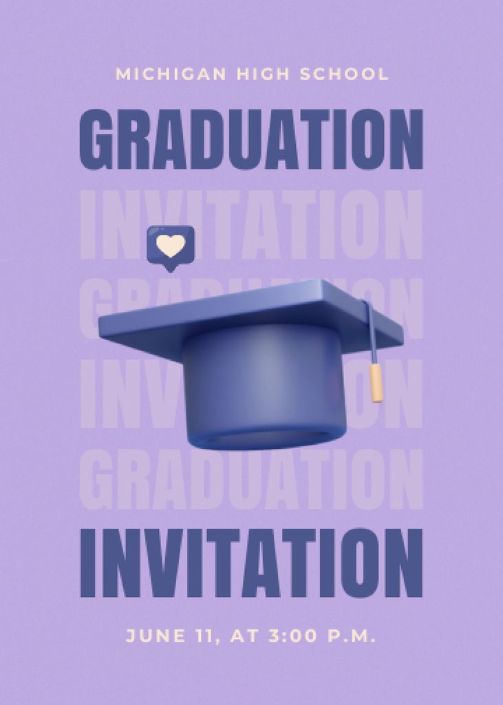 Platilla de diseño Significant Grad Ceremony and Party Announcement Invitation