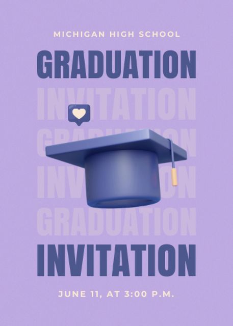 Significant Grad Ceremony and Party Announcement Invitation Modelo de Design