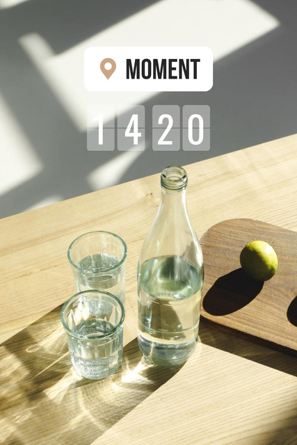 Plantilla de diseño de Pears and Glass of Water in Bed Pinterest 