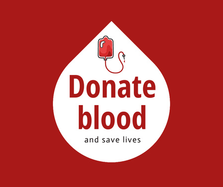 Blood donation for lives saving red Facebook Design Template