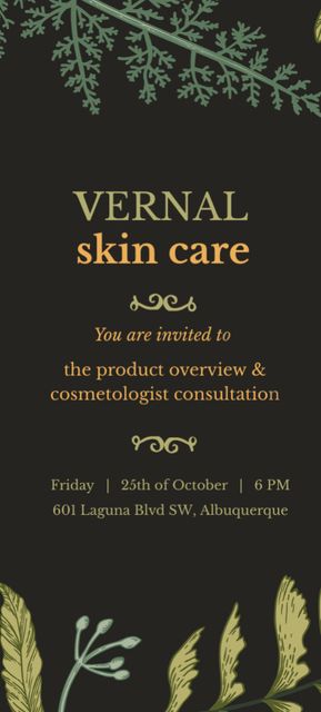 Ontwerpsjabloon van Invitation 9.5x21cm van Skincare and Cosmetics Marketing Event Alert