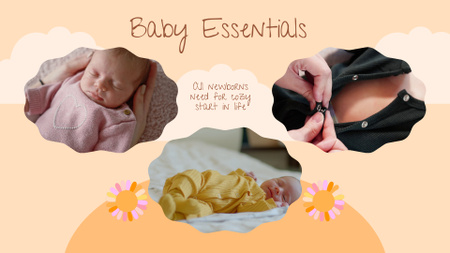 Oferta de venda de itens essenciais para recém-nascidos Full HD video Modelo de Design