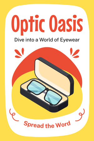 スタイリッシュなアクセサリーを備えたメガネの世界の広告 Pinterestデザインテンプレート