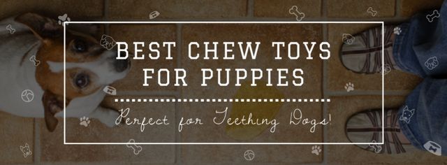 Ontwerpsjabloon van Facebook cover van Pet Toys ad with cute Puppy