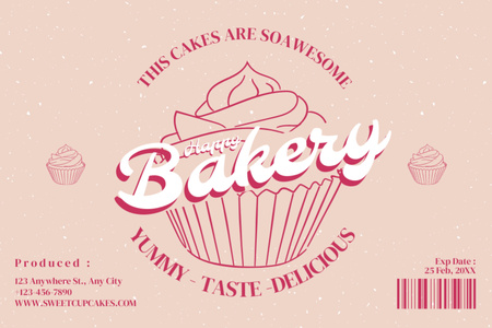 Delicious Cupcakes Retail Label Design Template