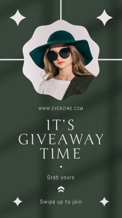 Green Giveaway of Female Fashion Instagram Storyデザインテンプレート