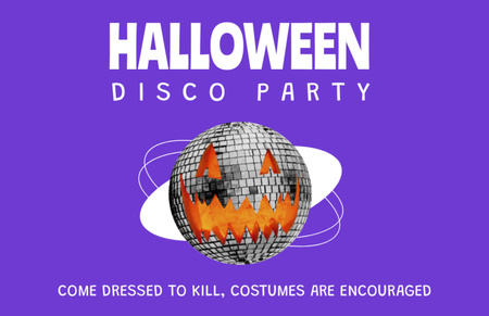 Alluring Halloween Disco Party Announcement With Slogan Flyer 5.5x8.5in Horizontal Design Template
